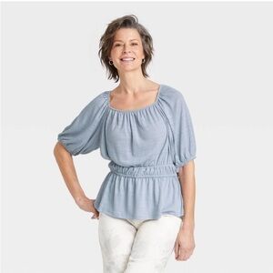 Knox rose blue blouse new